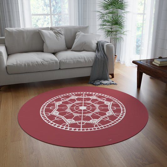 Clay and Cloud round area rug