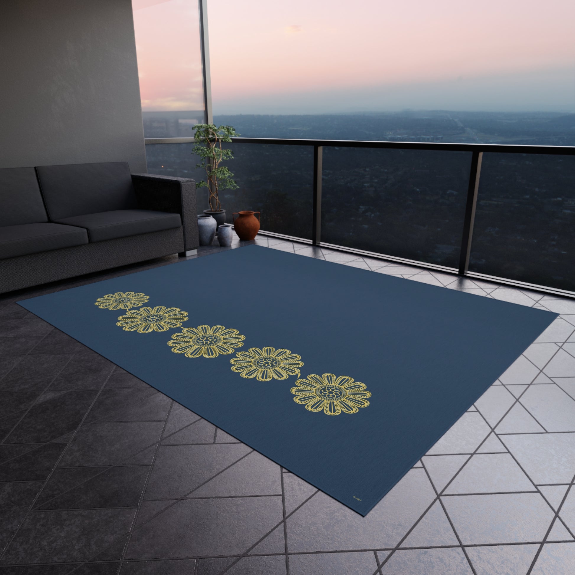 Sun on the String outdoor rug - D ART Studio