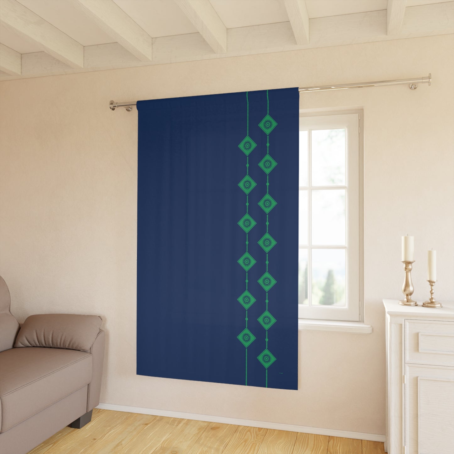 Emerald Nightfall single panel blackout curtain