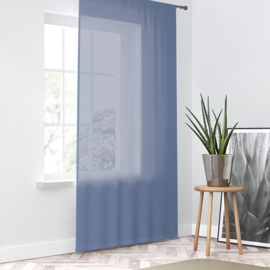 Seaside Blue Simplicity single panel sheer curtain