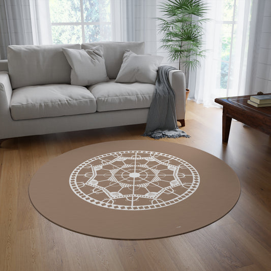 Earthy Horizon round area rug