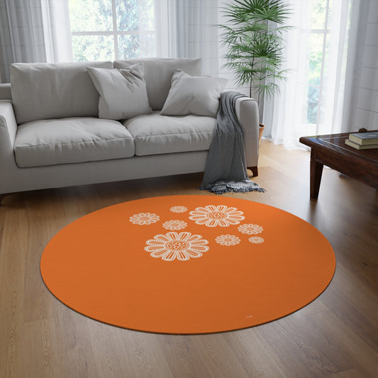 Sundown Glow round area rug