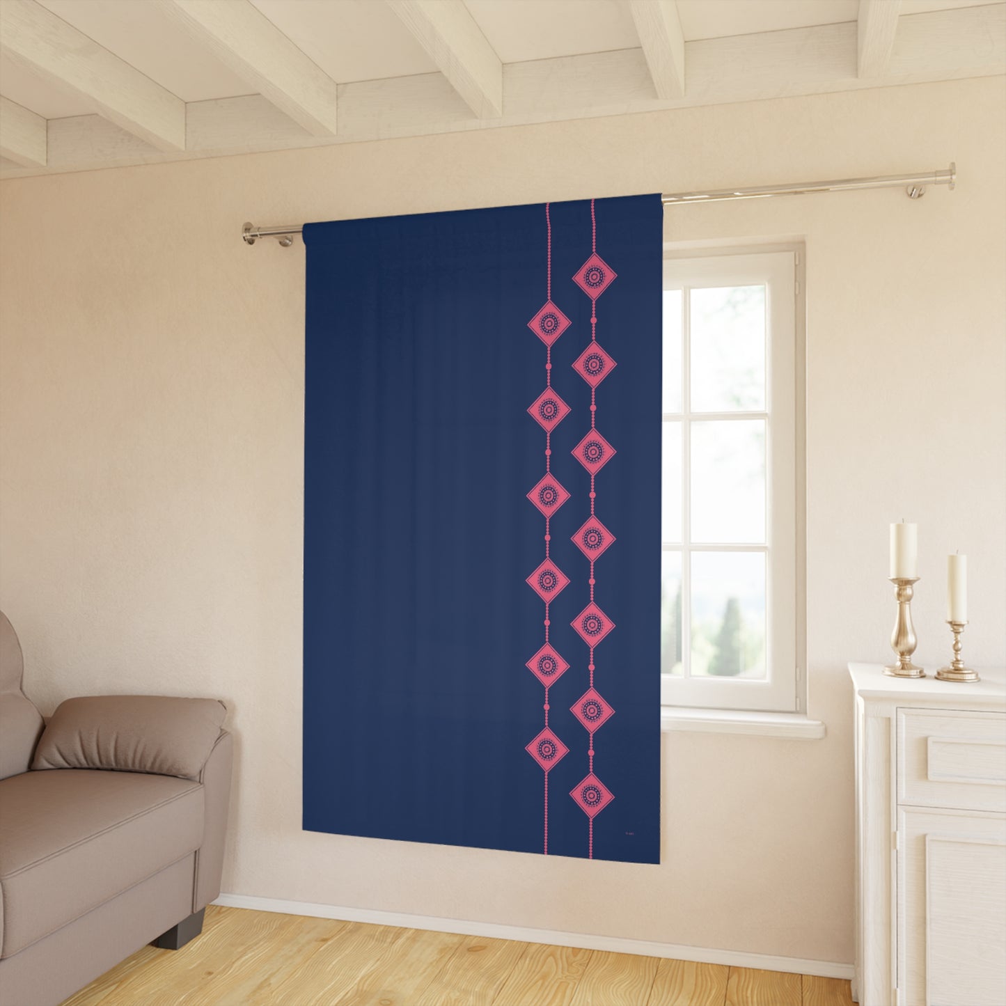 Rose Twilight single panel blackout curtain