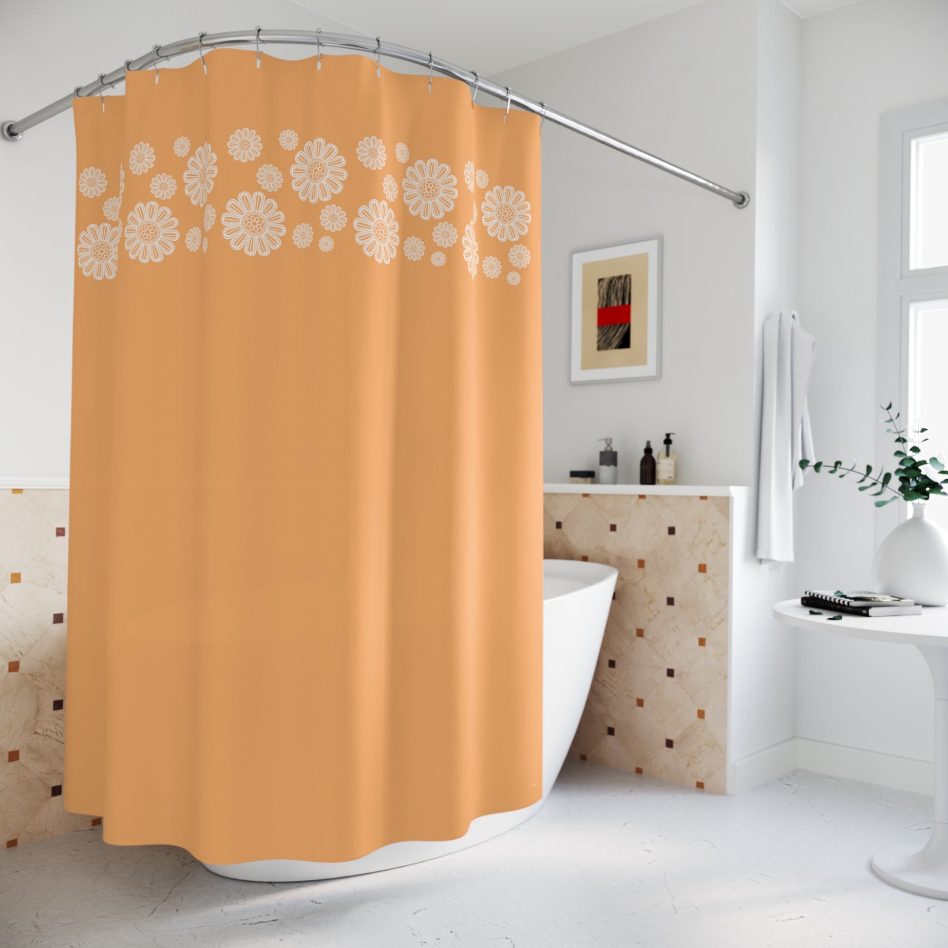 Peachy Sunset shower curtain - D ART Studio