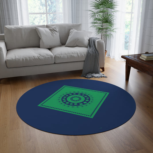 Emerald Nightfall round area rug