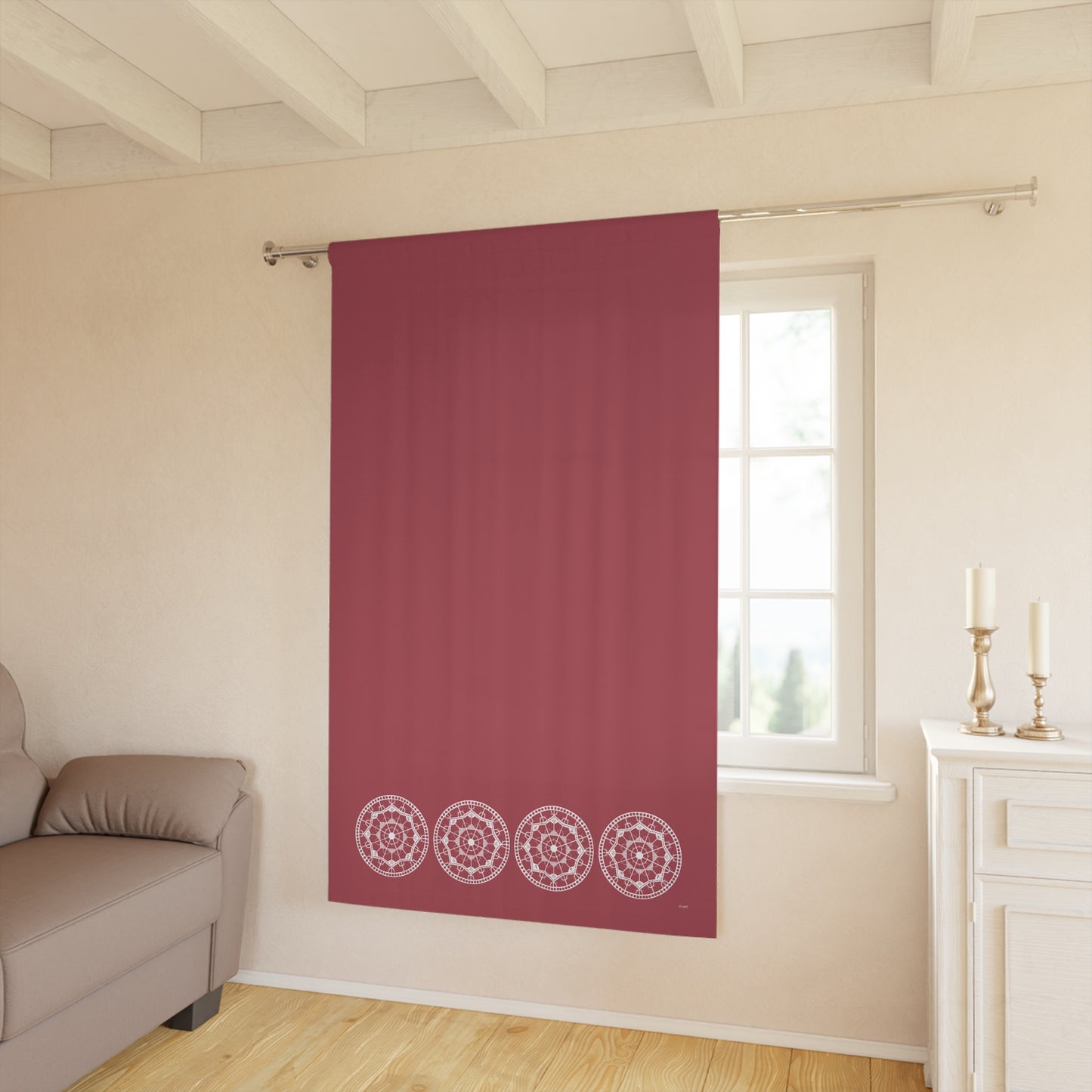 Clay and Cloud single panel blackout curtain