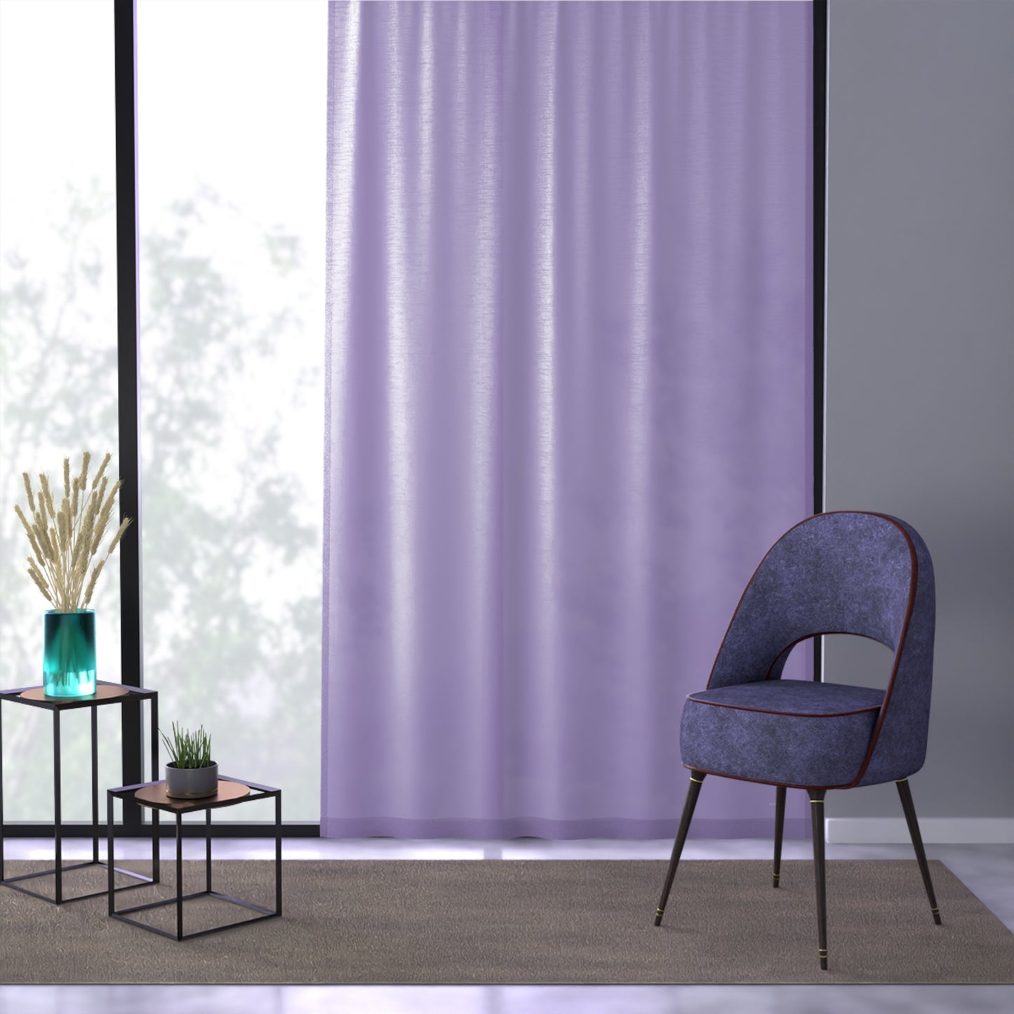 Lilac Simplicity single panel sheer curtain