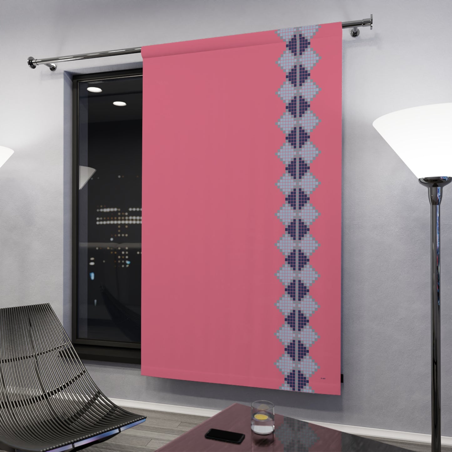 Pink Lagoon single panel blackout curtain