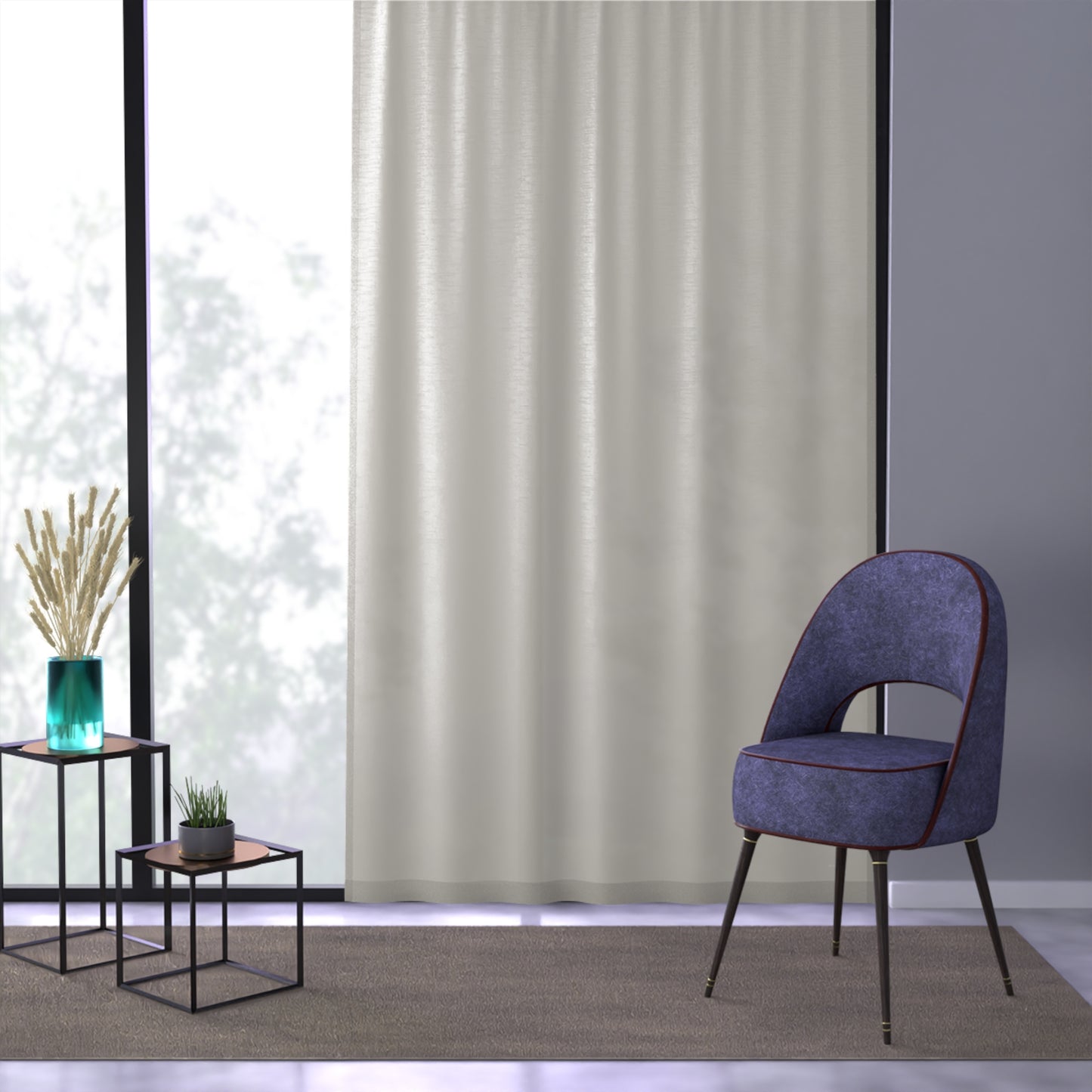 Sand Simplicity single panel sheer curtain