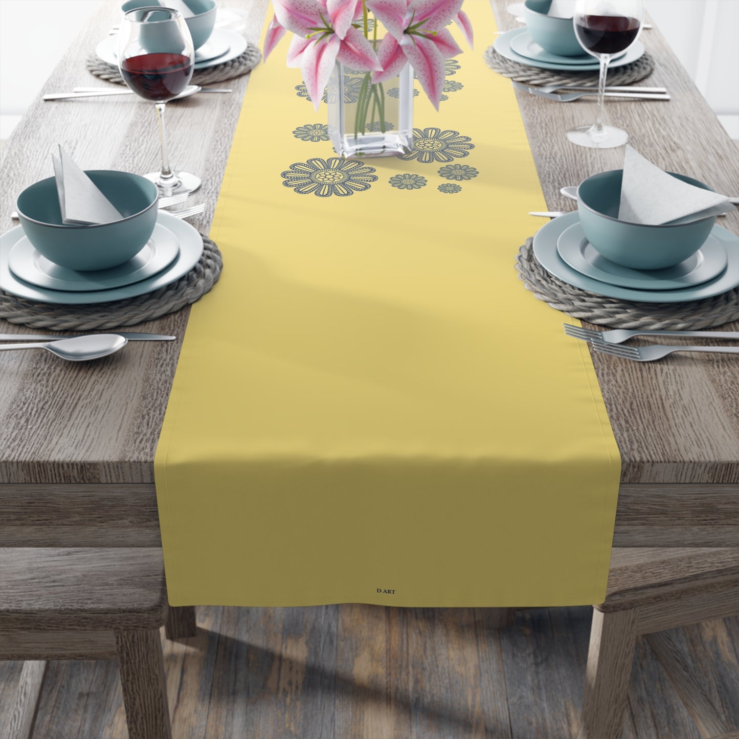 Sunlit Navy table runner