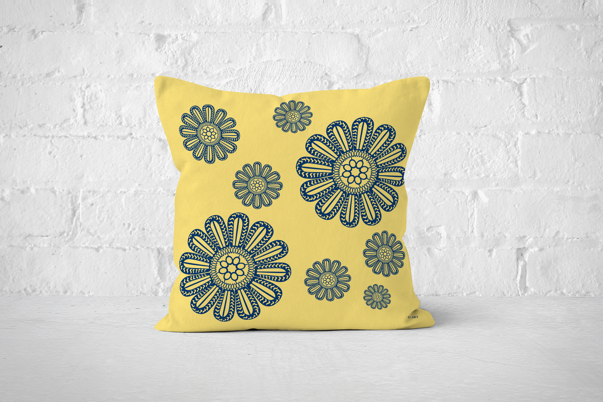 Sunlit Navy outdoor pillow - D ART Studio