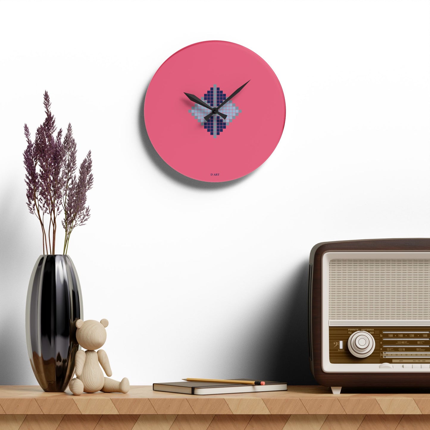 Pink Lagoon wall clock