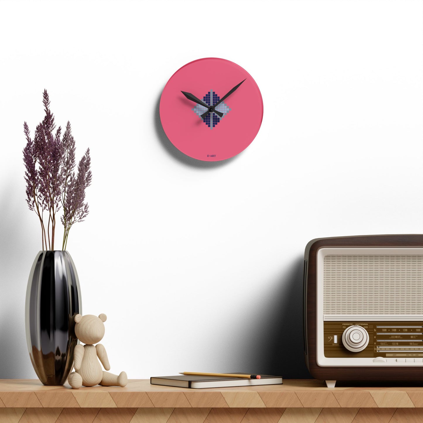 Pink Lagoon wall clock