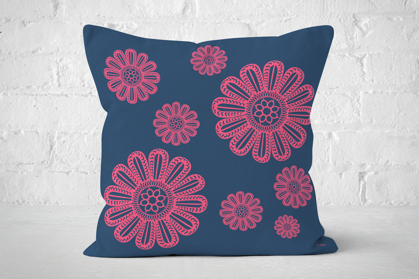 Midnight Blossoms outdoor pillow