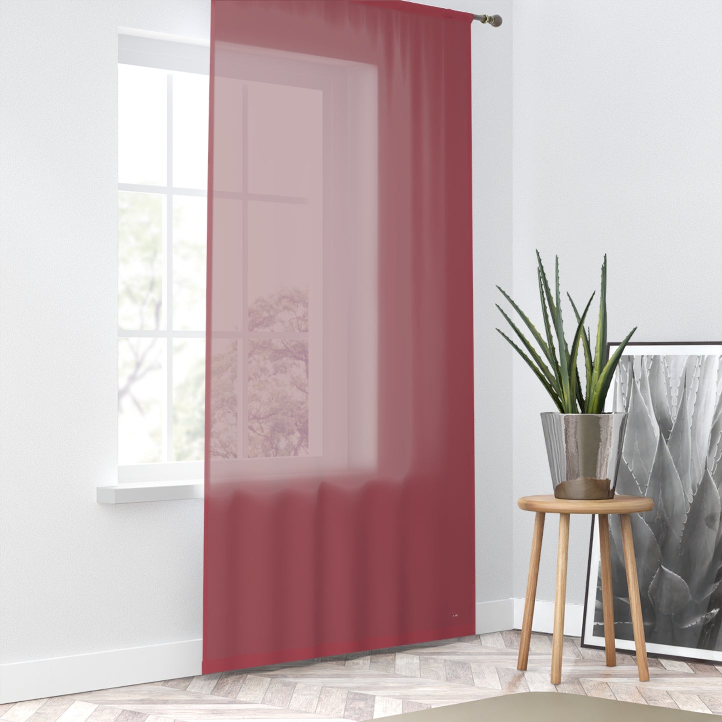 Terracotta Simplicity single panel sheer curtain