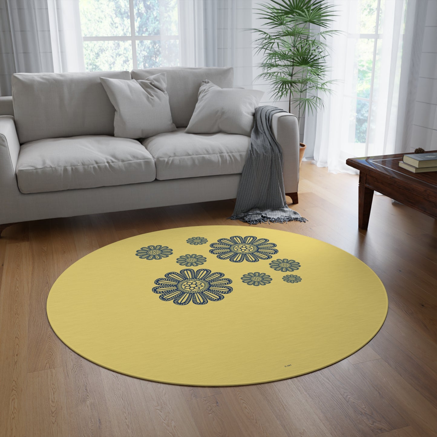 Sunlit Navy round area rug - D ART Studio