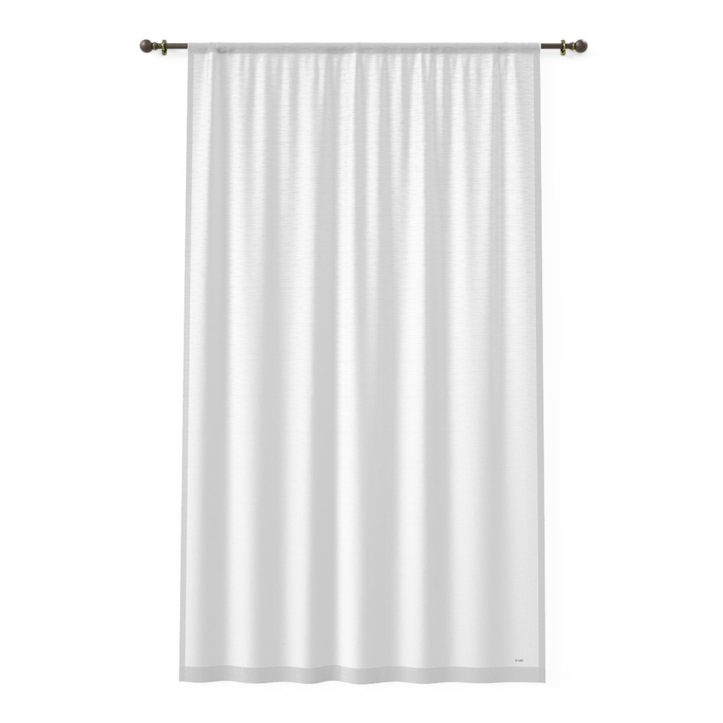 White Simplicity single panel sheer curtain