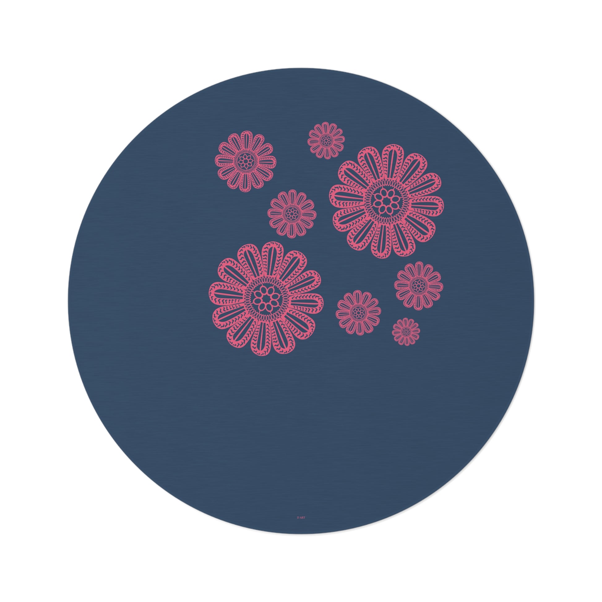 Midnight Blossoms round area rug - D ART Studio