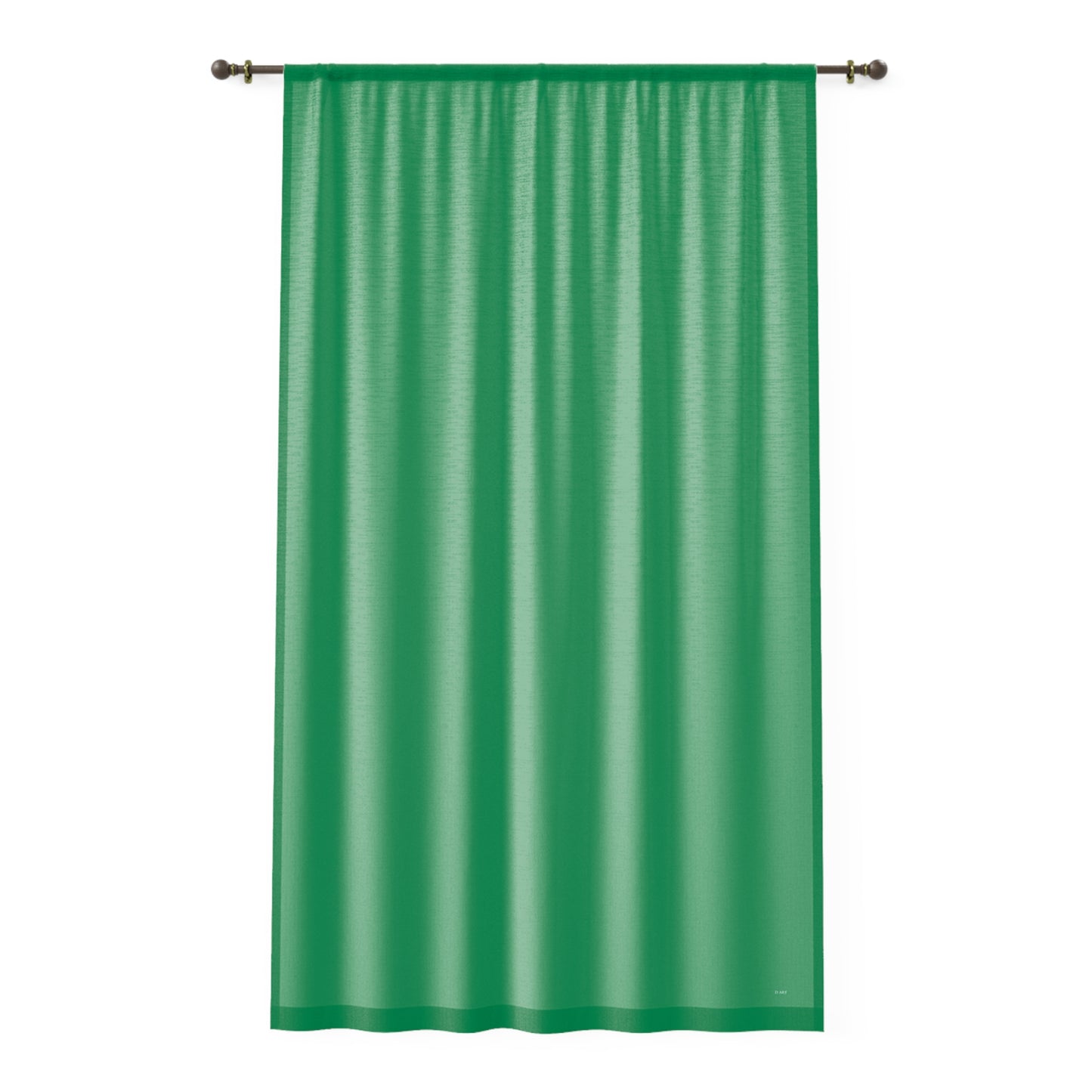 Green Simplicity single panel sheer curtain