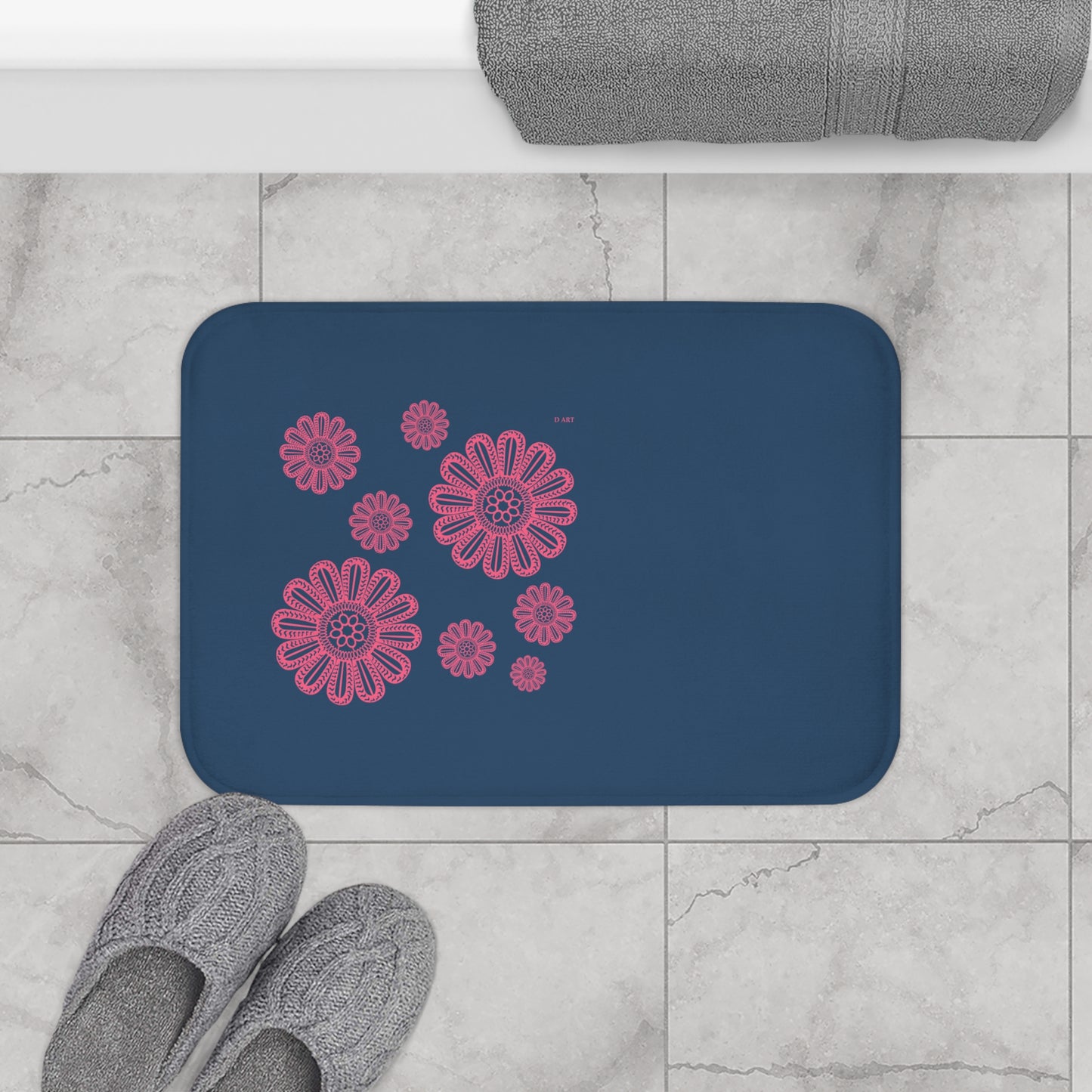 Midnight Blossoms bath mat