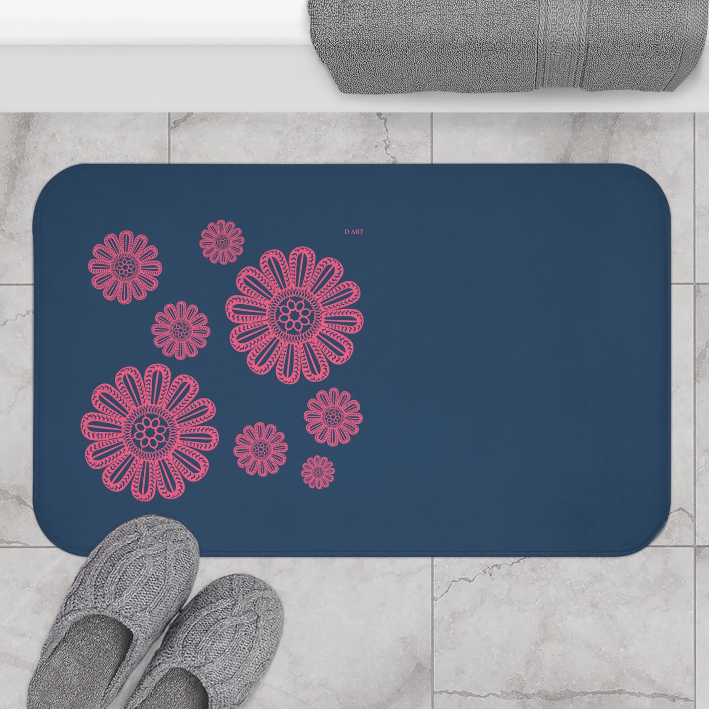 Midnight Blossoms bath mat