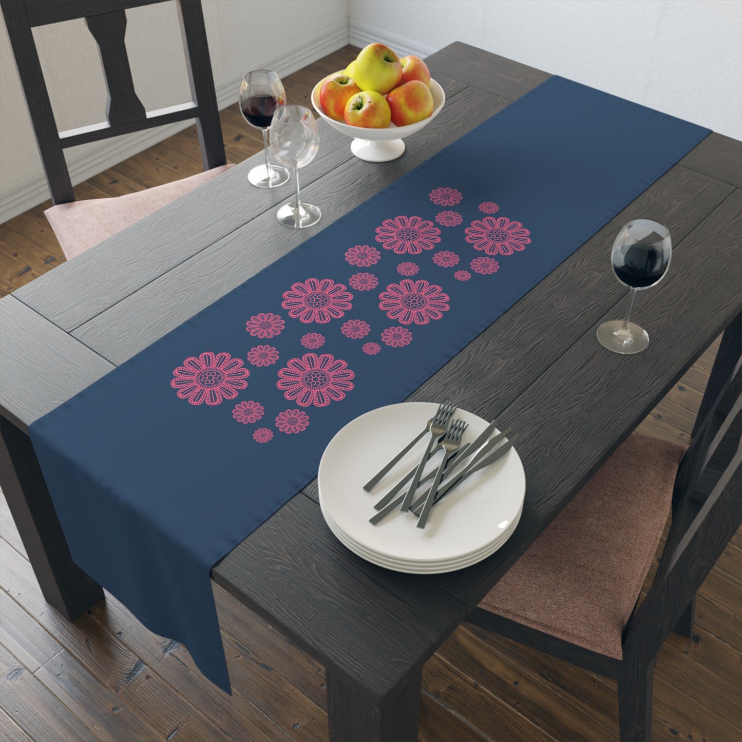 Midnight Blossoms table runner