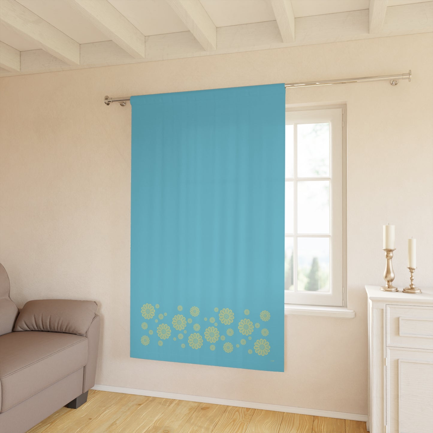 Turquoise Delight single panel blackout curtain