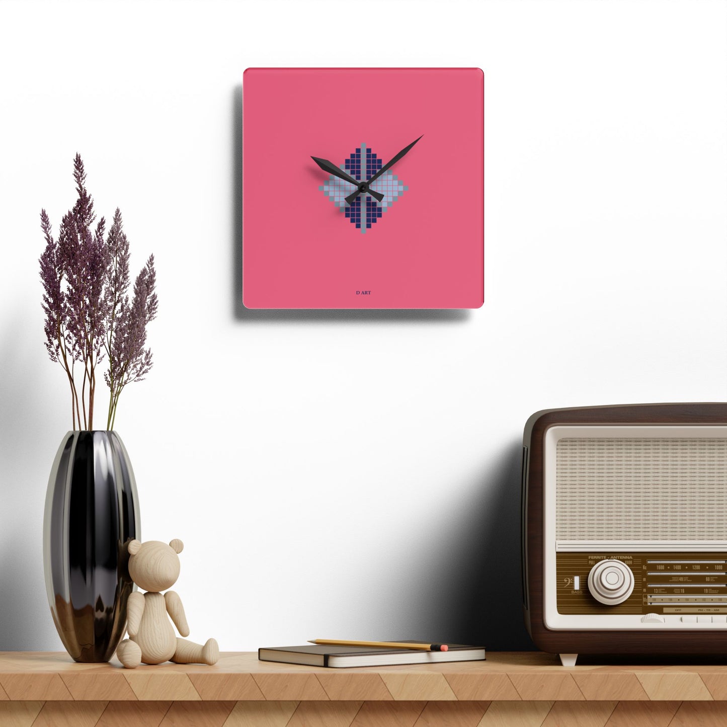 Pink Lagoon wall clock