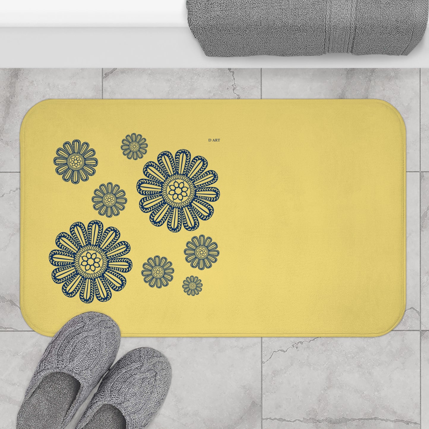 Sunlit Navy bath mat