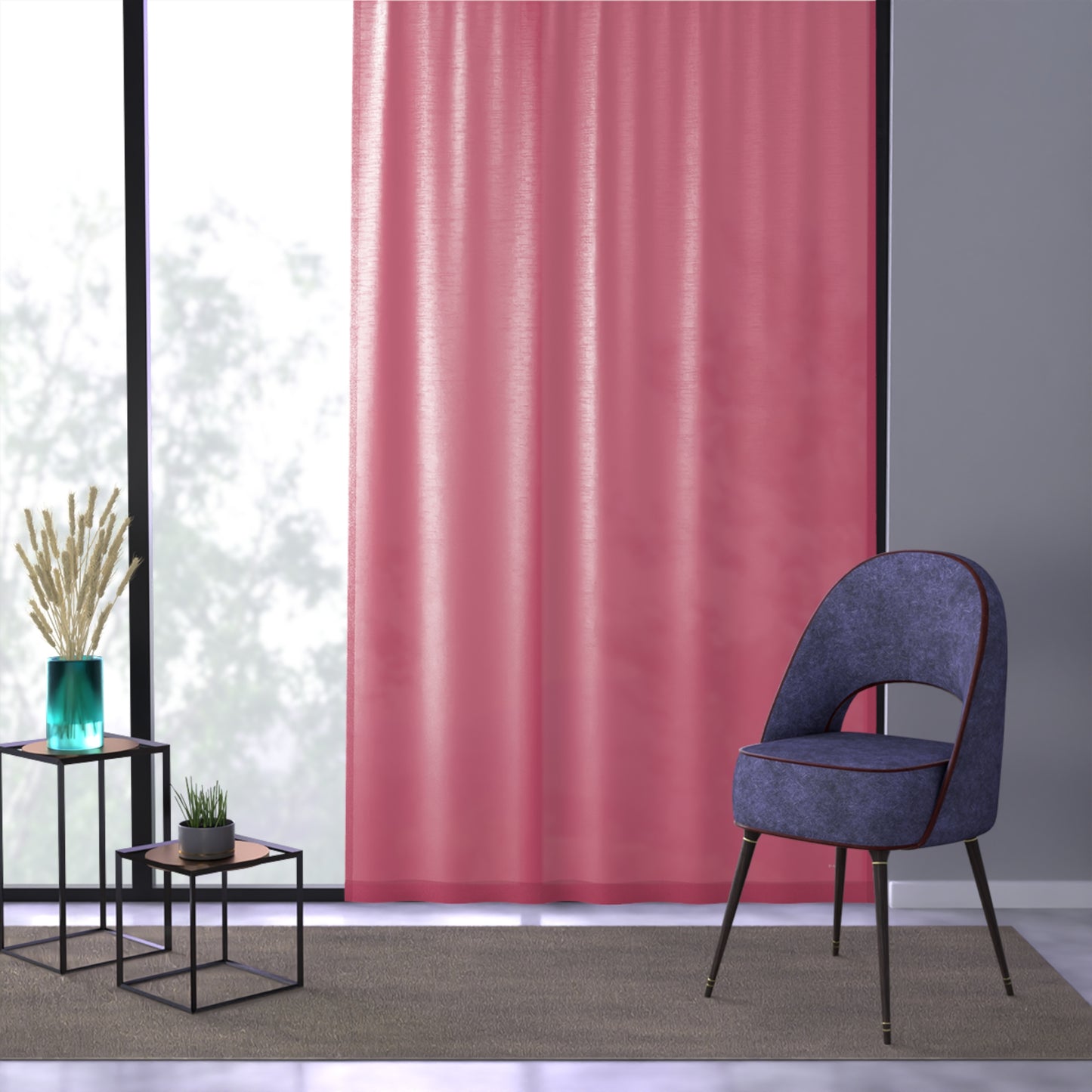 Pink Simplicity single panel sheer curtain